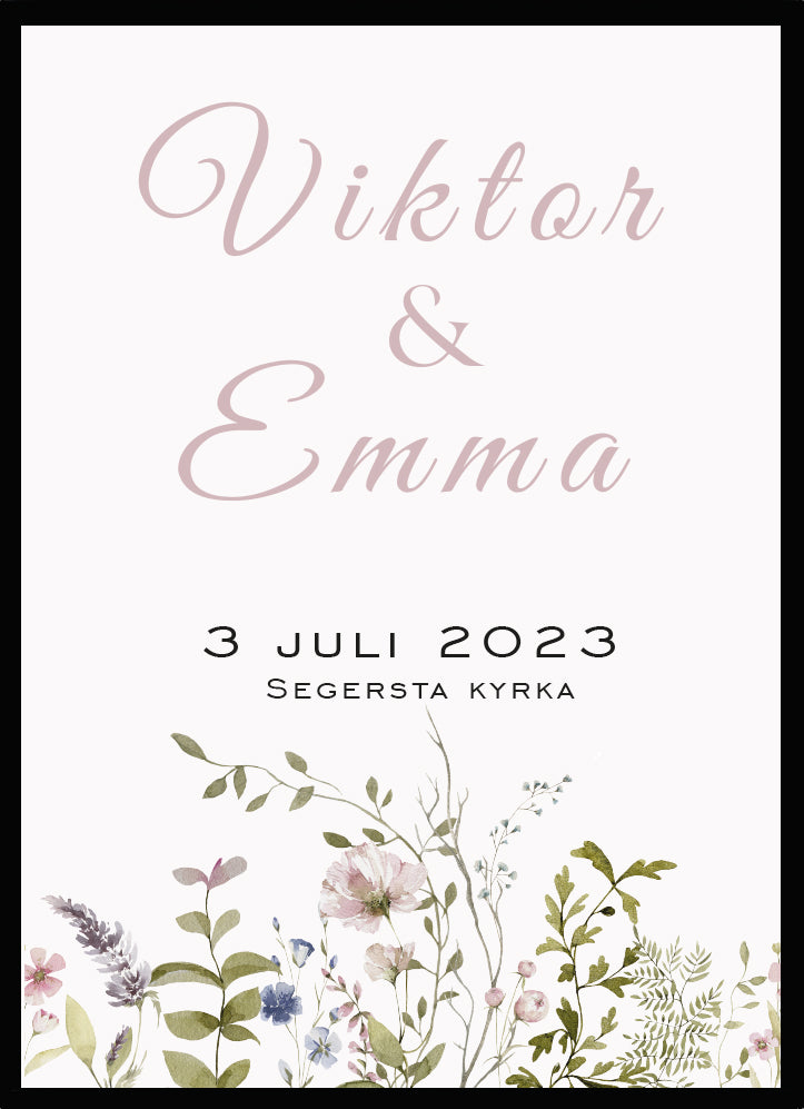 Bröllopstavla Blomsteräng