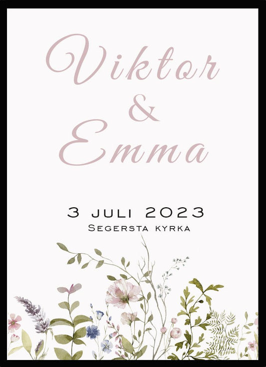 Bröllopstavla Blomsteräng - Dekortorget