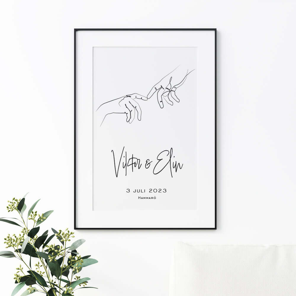 Bröllopstavla Två händer - Dekortorget