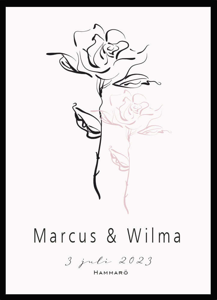 Bröllopstavla Rosor - Dekortorget