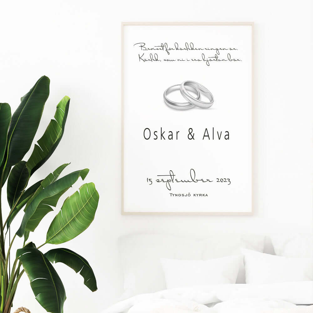 Bröllopstavla Beviset för kärleken silver - Dekortorget