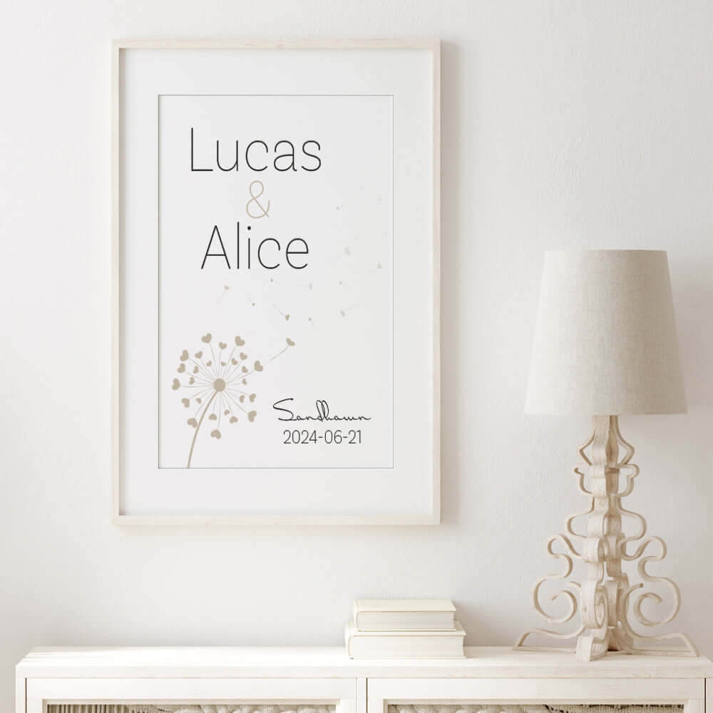 Bröllopstavla Dandelion - Dekortorget