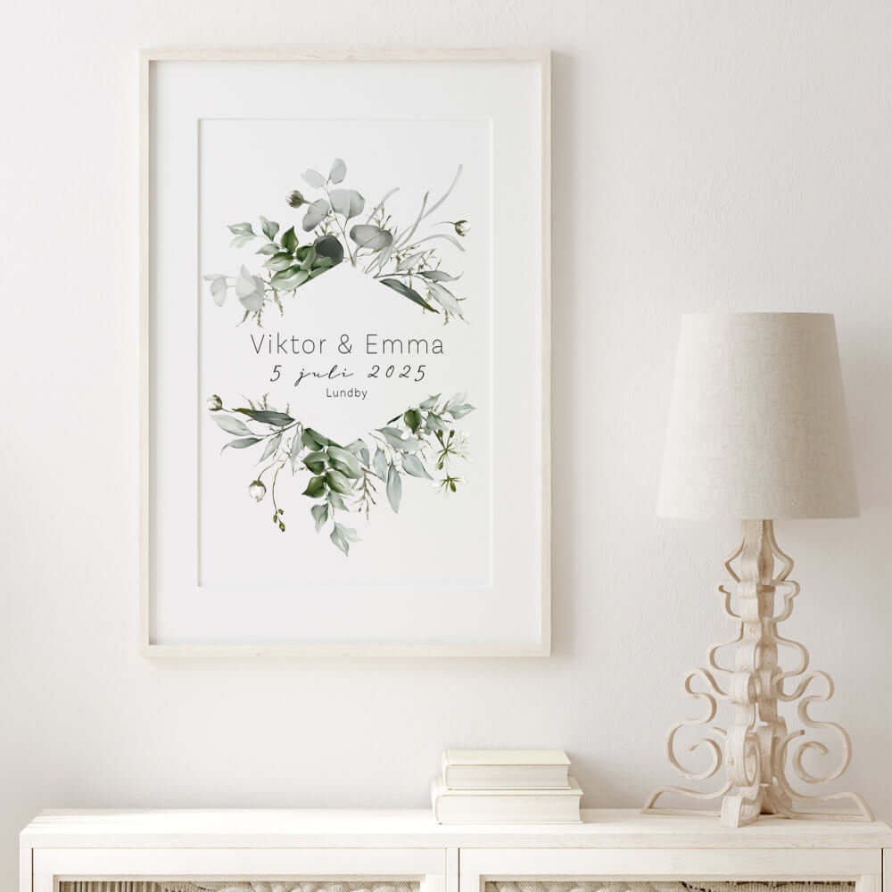 Bröllopstavla Blad - Dekortorget