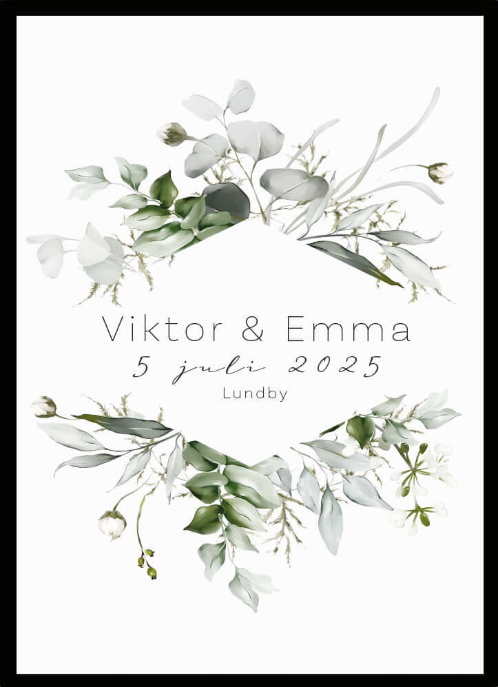 Bröllopstavla Blad - Dekortorget