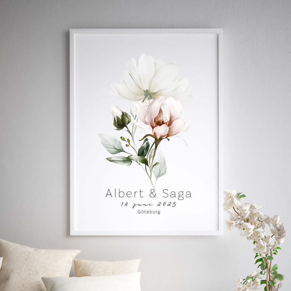 Bröllopstavla Blomma - Dekortorget