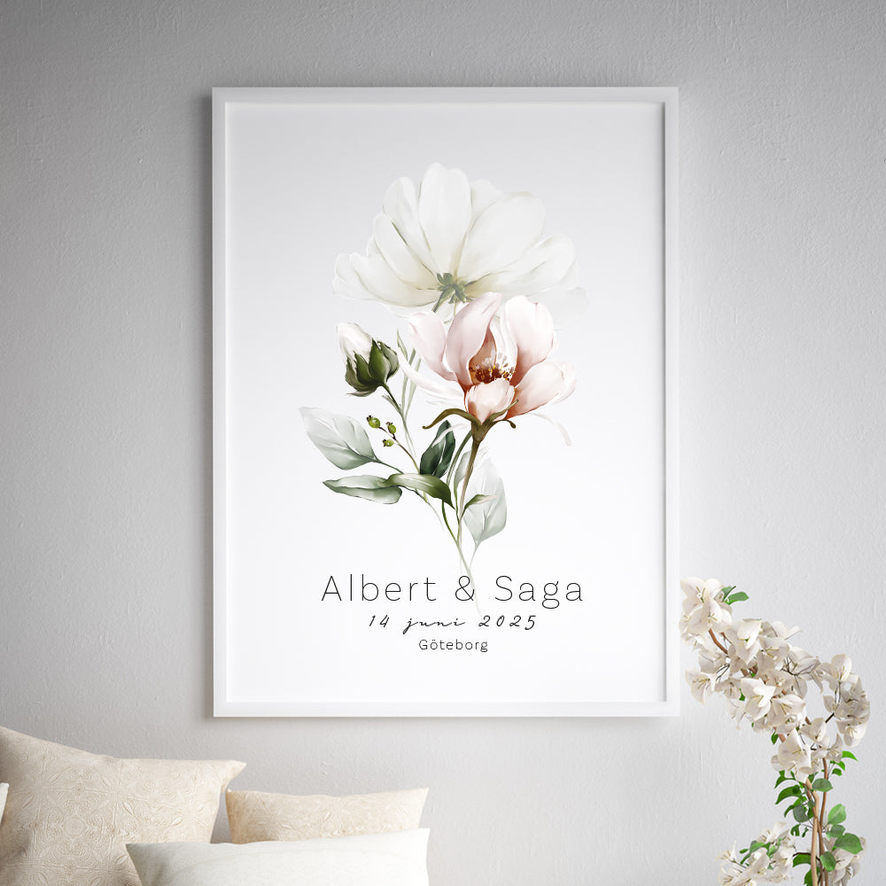 Bröllopstavla Blomma