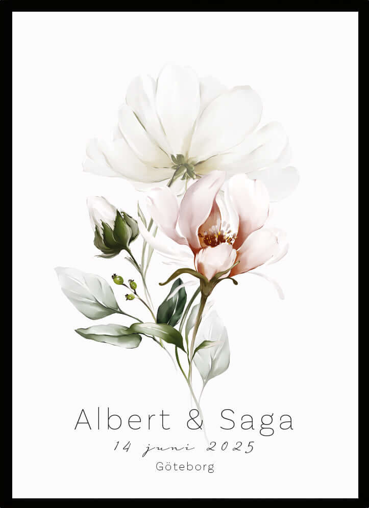 Bröllopstavla Blomma - Dekortorget