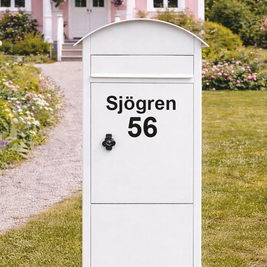Text till brevlåda - namn och nummer - Dekortorget