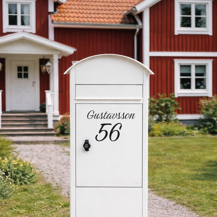 Text till brevlåda - namn och nummer - Dekortorget