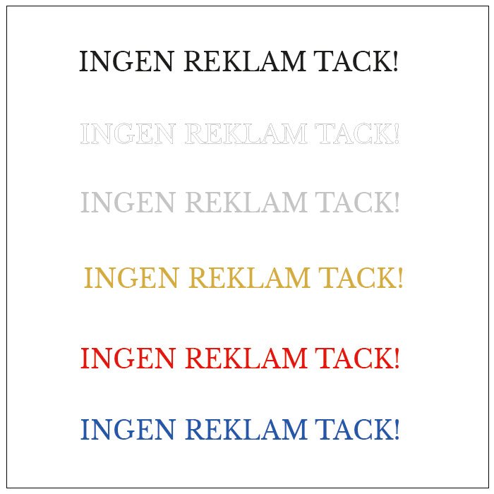 Text till brevlåda - ingen reklam tack 1 - Dekortorget