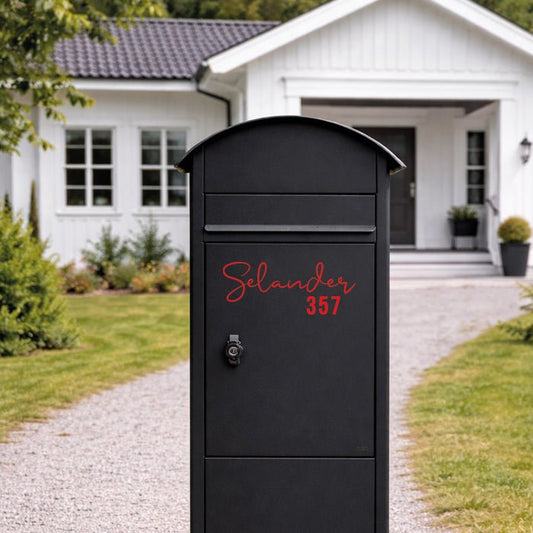 Brevlådesticker med namn och nummer - Dekortorget