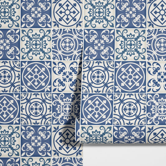 Dekorfolie marockansk blå mönstrad - Dekortorget