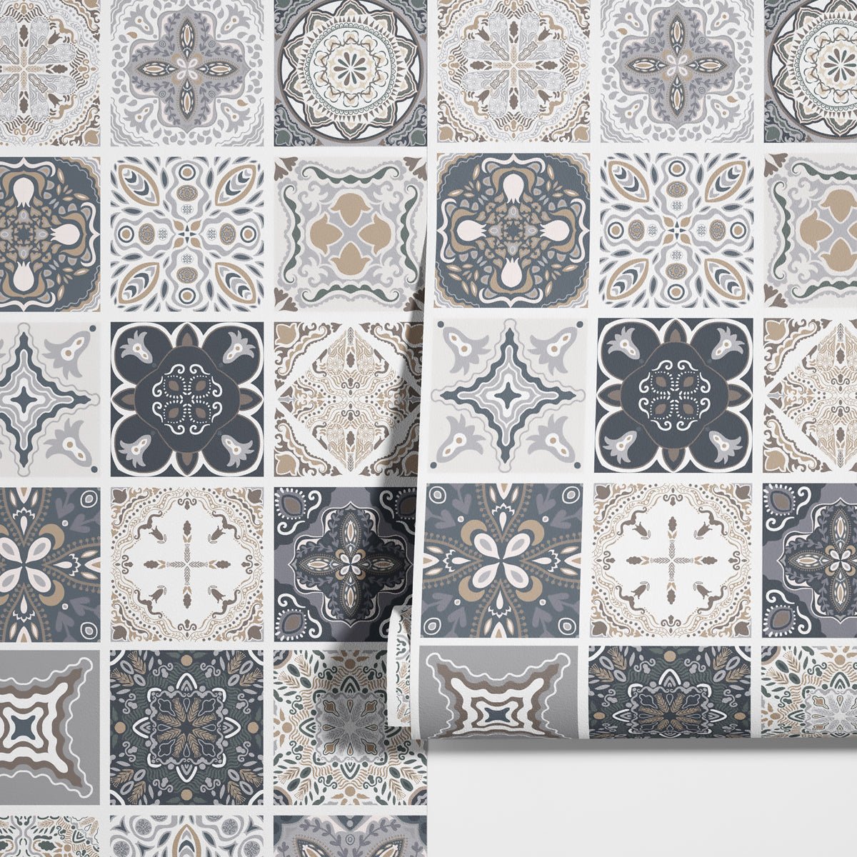 Dekorfolie kakelmönster patchwork ornament - Dekortorget