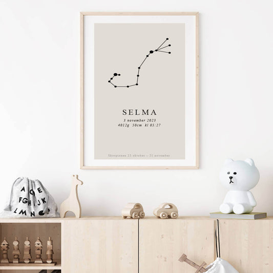 Namntavla Stjärntecken - skorpionen - Dekortorget