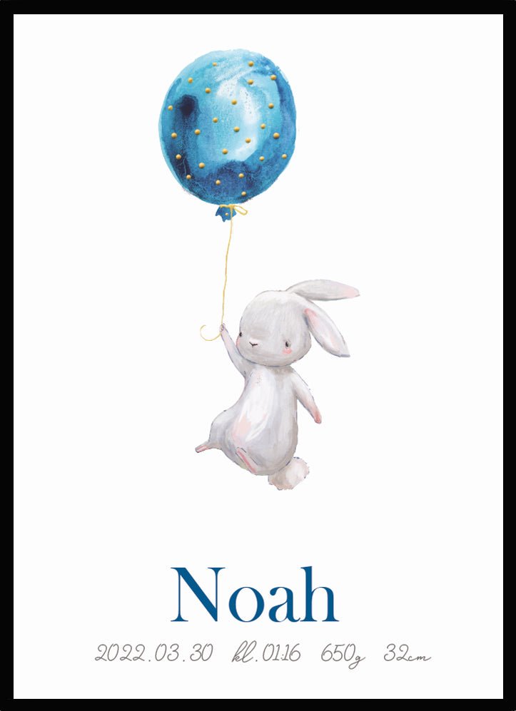 Namntavla Kanin blå - Dekortorget