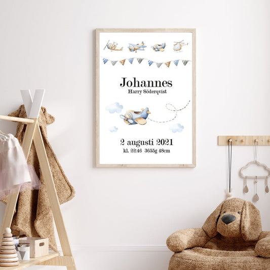 Namntavla Flygplan - Dekortorget