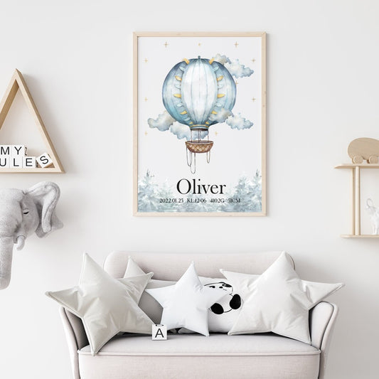 Namntavla Luftballong bland moln - Dekortorget