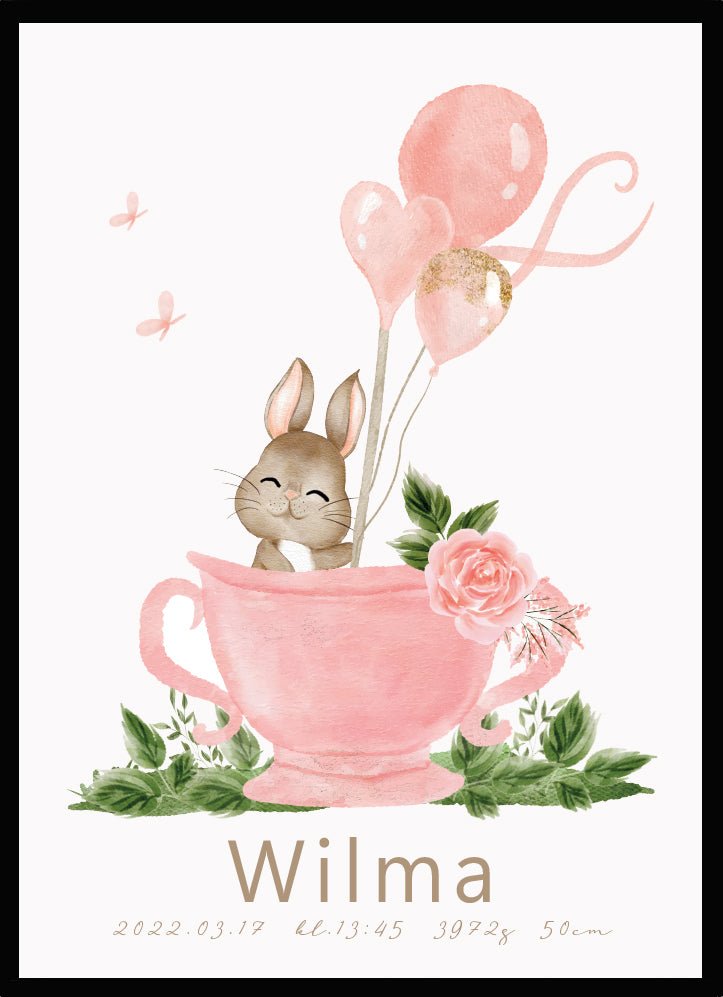 Namntavla Kanin i kopp - Dekortorget