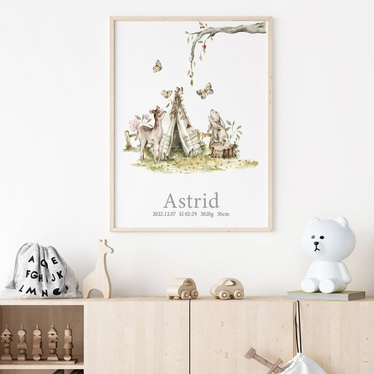 Namntavla Rådjur & kanin - Dekortorget