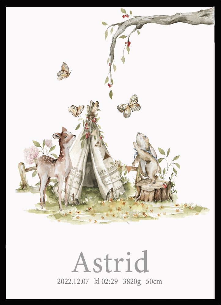 Namntavla Rådjur & kanin - Dekortorget