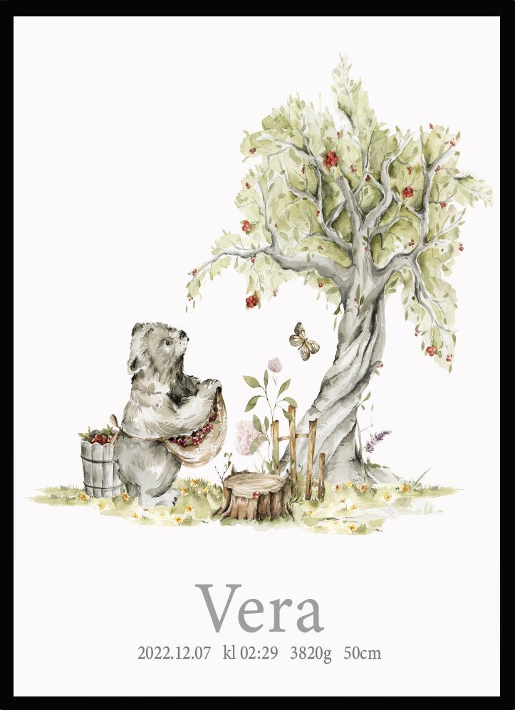 Namntavla Björn & träd - Dekortorget