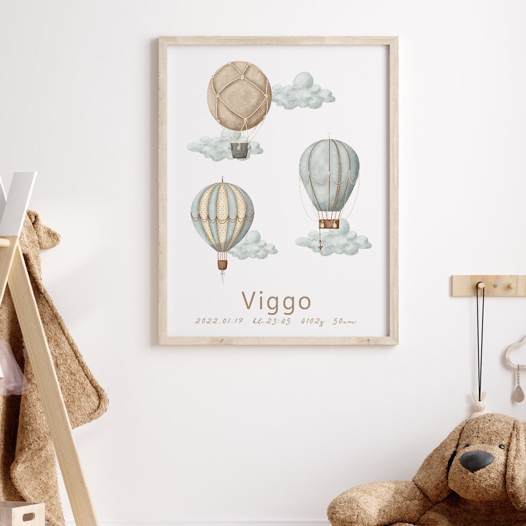 Namntavla luftballonger blå - Dekortorget