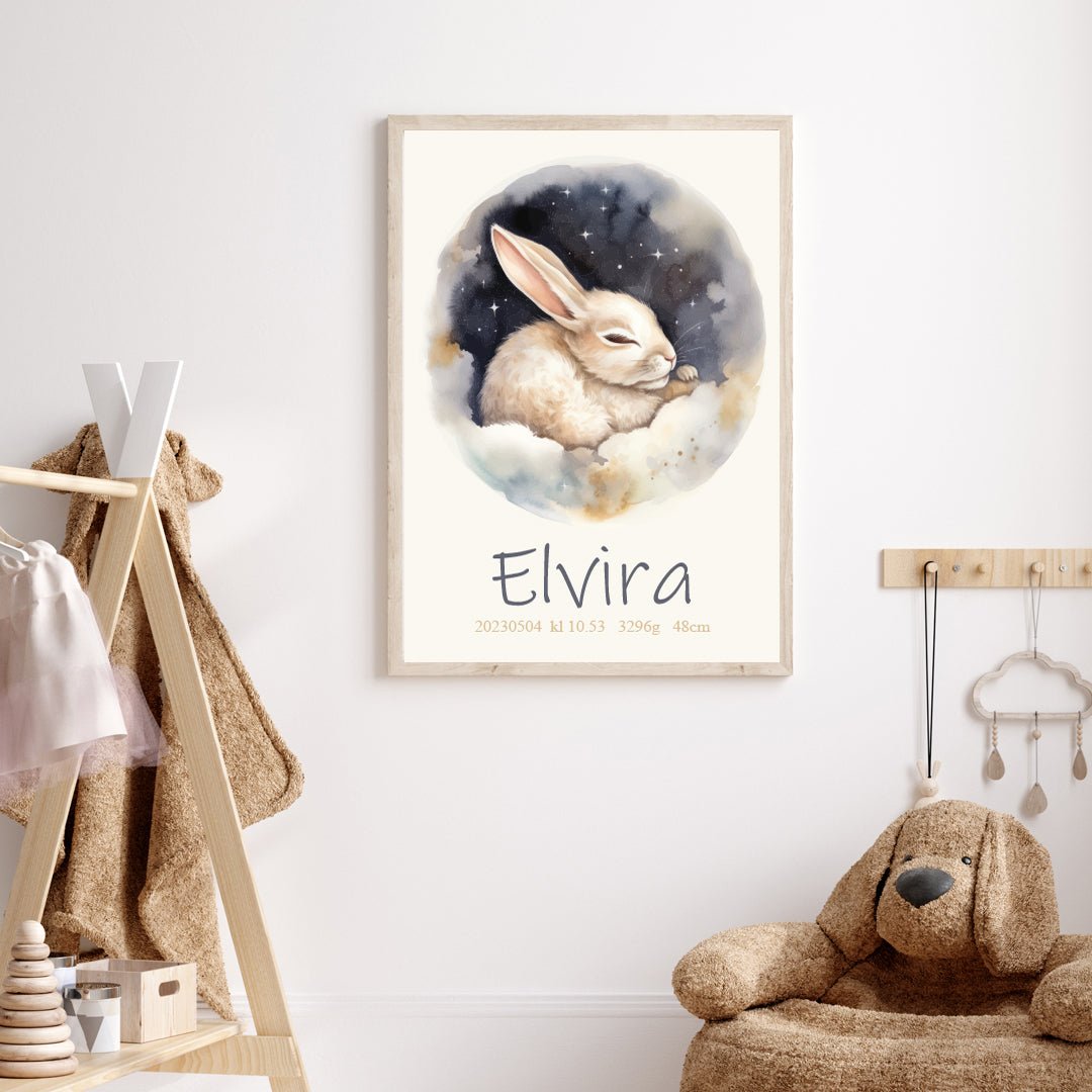 Namntavla Sovande kanin - Dekortorget