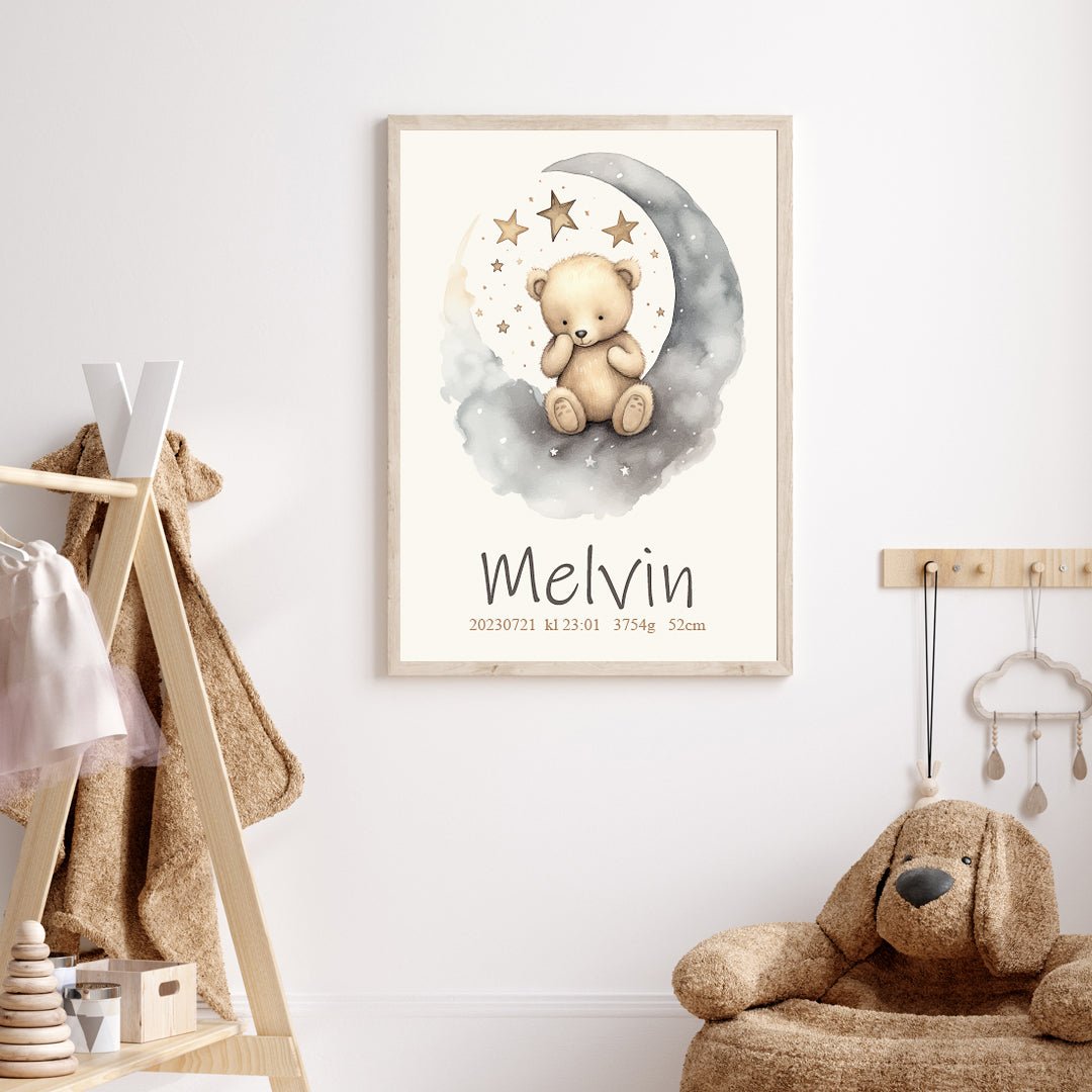 Namntavla Nalle på månen - Dekortorget