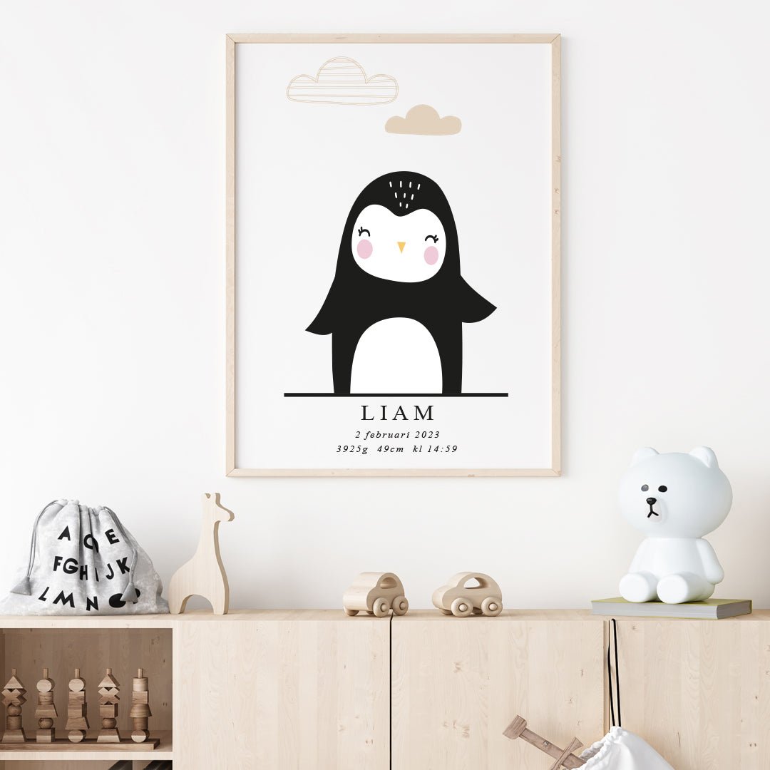 Namntavla Little penguin - Dekortorget