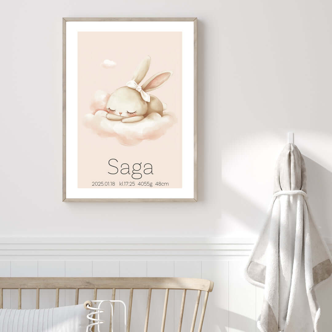 Namntavla Kanin Sovande - Dekortorget