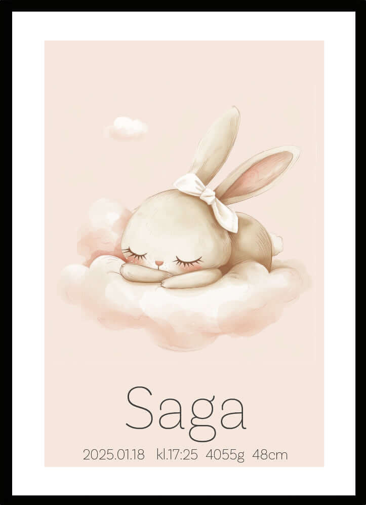 Namntavla Kanin Sovande - Dekortorget