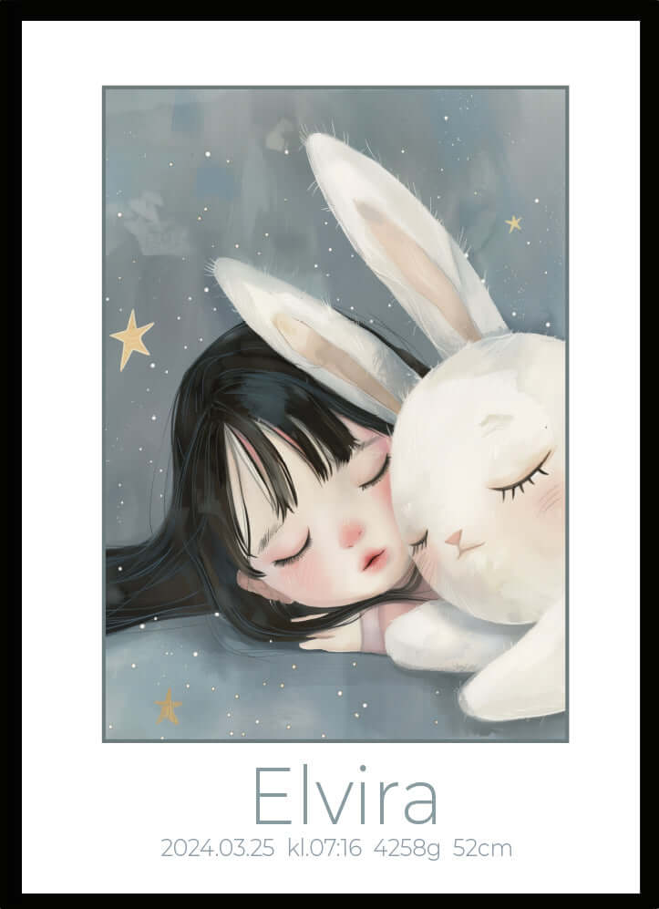 Namntavla Kanin & Flicka - Dekortorget