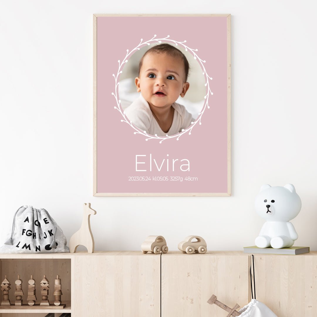 Namntavla Eget foto - rosa - Dekortorget