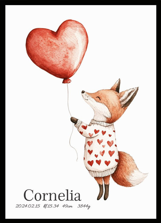 Namntavla Räv med Ballong - Dekortorget