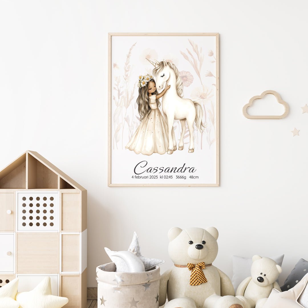 Namntavla Enhörning och flicka - Dekortorget