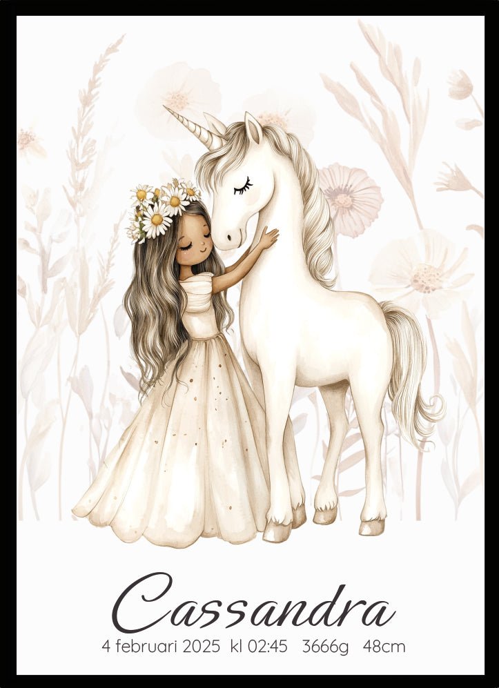 Namntavla Enhörning och flicka - Dekortorget