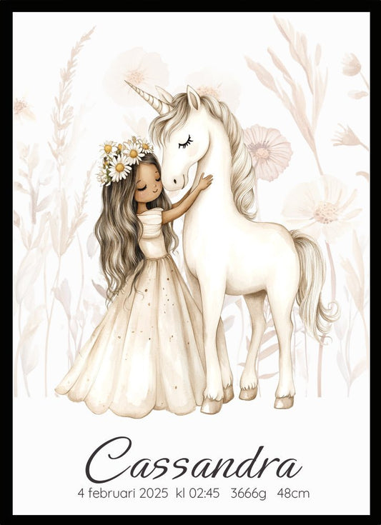 Namntavla Enhörning och flicka - Dekortorget
