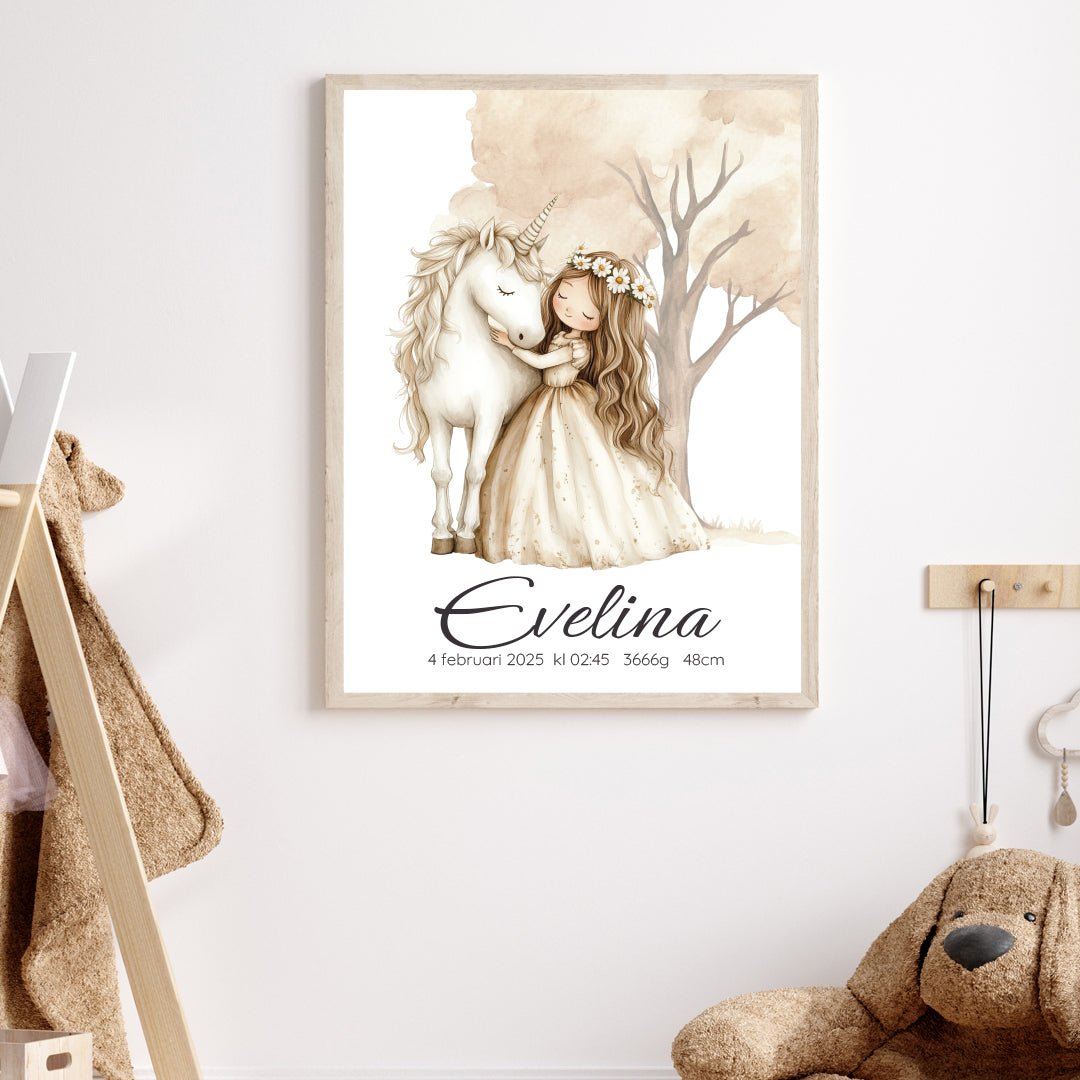Namntavla Flicka med Enhörning - Dekortorget