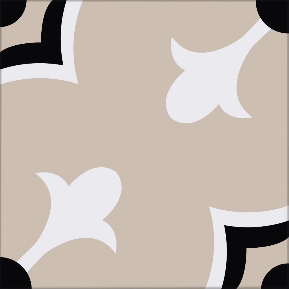 Kakeldekor marockansk beige & svart - Dekortorget