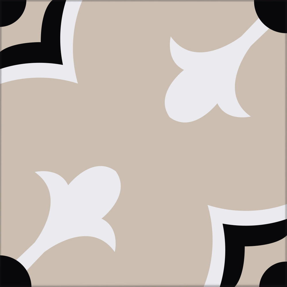 Kakeldekor marockansk beige & svart