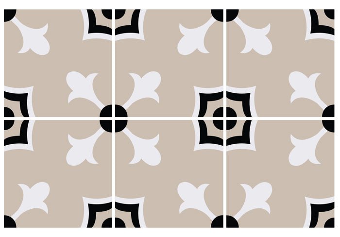 Kakeldekor marockansk beige & svart - Dekortorget
