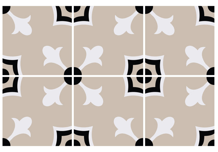 Kakeldekor marockansk beige & svart