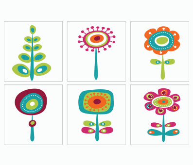 Kakeldekor retroblommor 2
