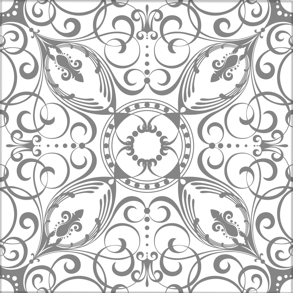 Kakeldekor viktoriansk grå - Dekortorget