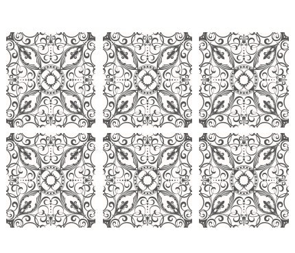 Kakeldekor viktoriansk grå - Dekortorget