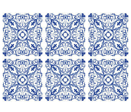 Kakeldekor viktoriansk blå - Dekortorget