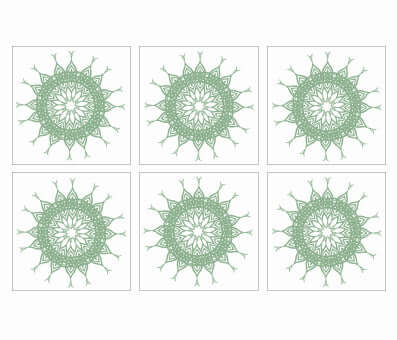 Kakeldekor mönstrad cirkel grön - Dekortorget