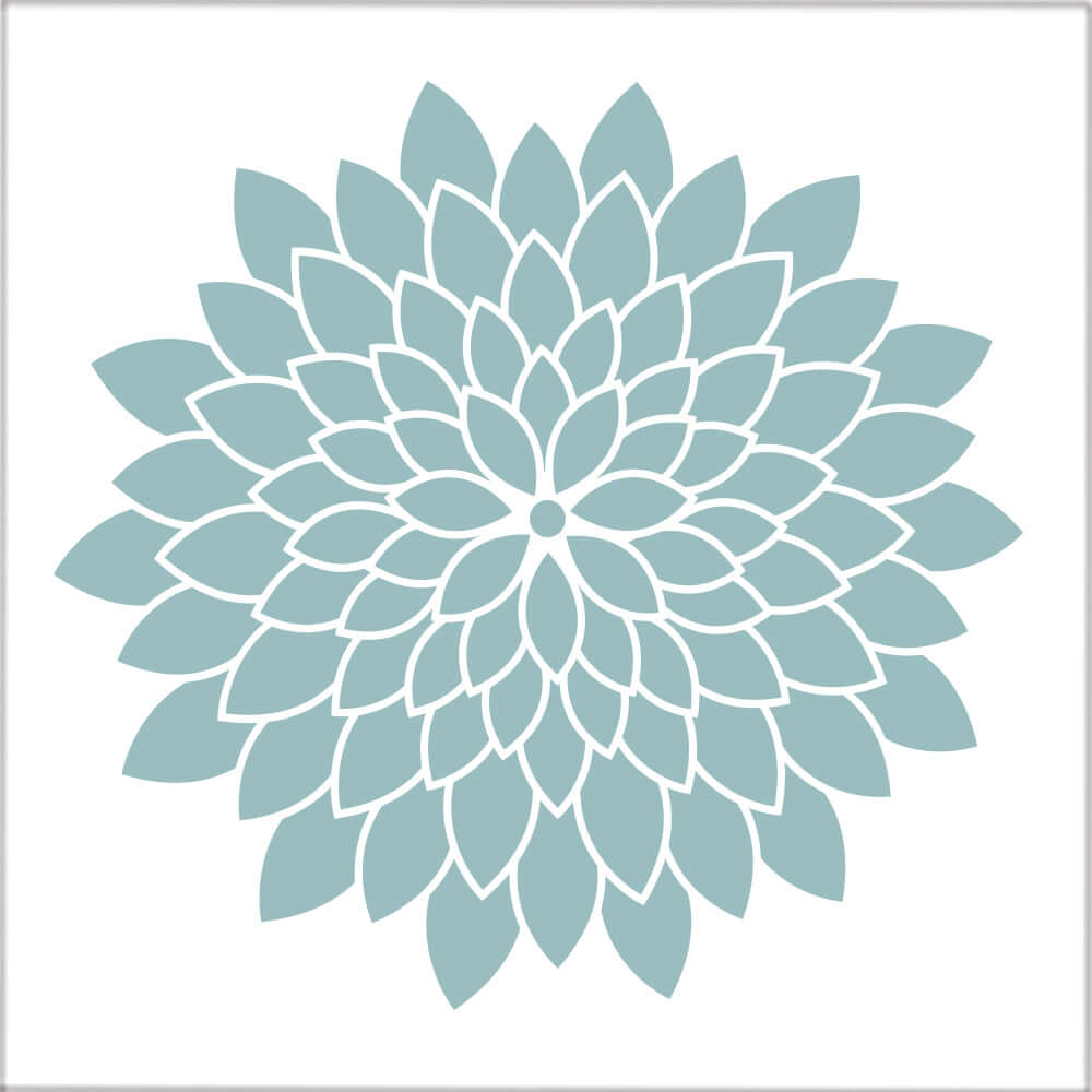 Kakeldekor blomma blå - Dekortorget