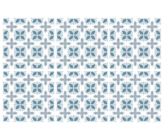 Kakeldekor marockansk blå/grå - Dekortorget