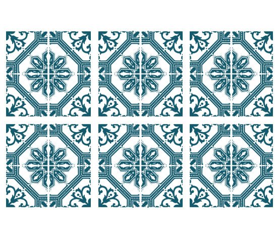 Kakeldekor marockansk 1 turkos - Dekortorget